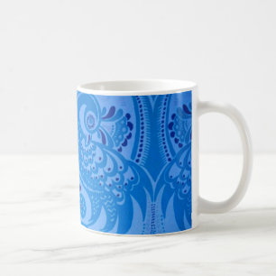 Taza De Café Aves pavos reales orientales azules