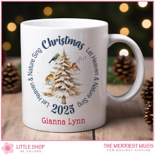 Taza De Café Aves Personalizadas del Cielo del Bosque y la Natu