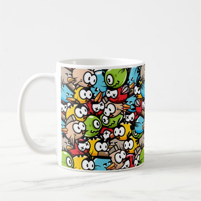 Taza De Café Aves Personalizados adorables y divertidas (Izquierda)