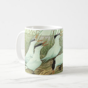 Taza De Café Aves playeras vintage en una marisma de Louis Fuer