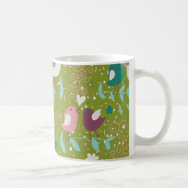 Taza De Café Aves tiritas en vides (Derecha)
