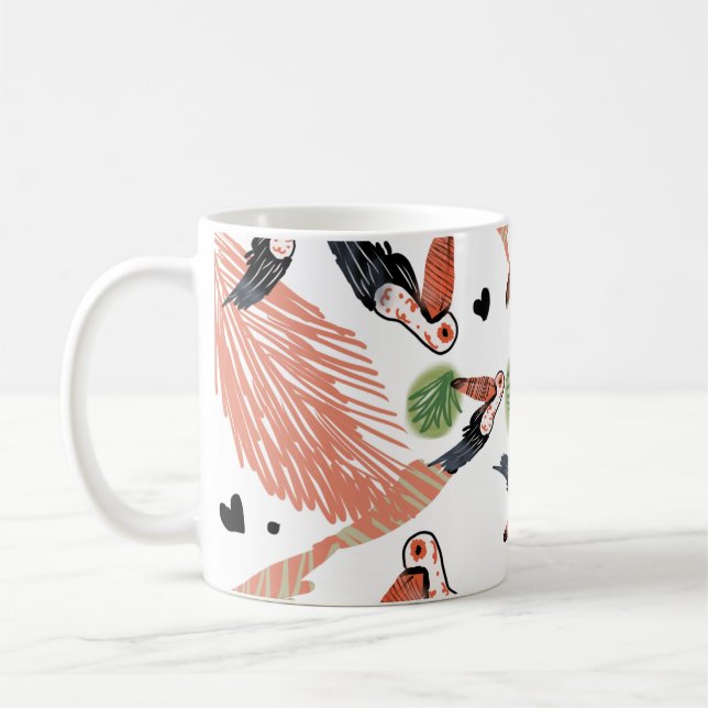 Taza De Café Aves Turcas Verano Arte de Verdor Tropical (Izquierda)