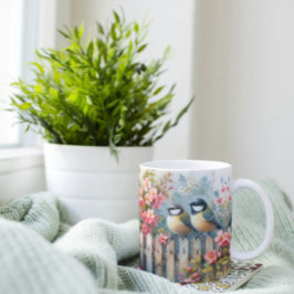 Taza De Café Aves y flores