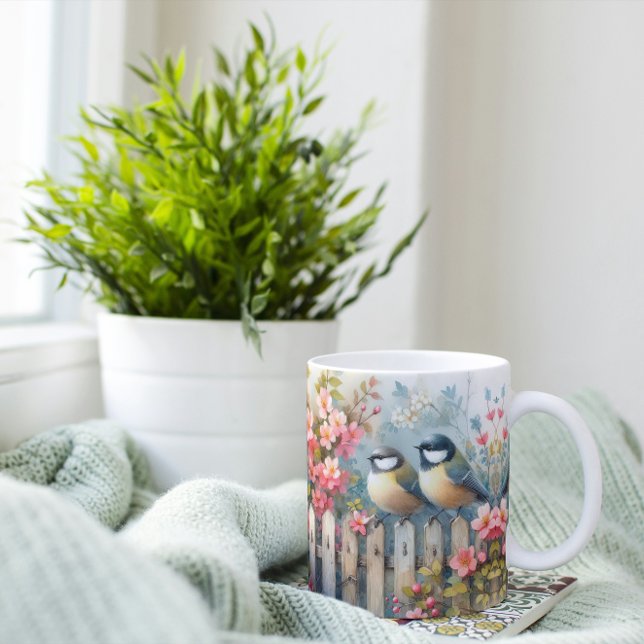 Taza De Café Aves y flores (Subido por el creador)
