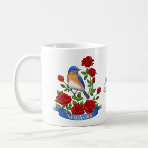Taza De Café Aves y flores del estado de Nueva York