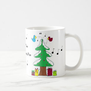 Taza De Café Aves y notas musicales Navidades mug