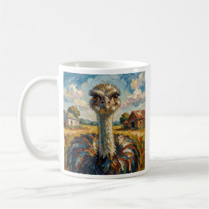 Taza De Café Avestruz Divertida con Impasto en una Granja Perso
