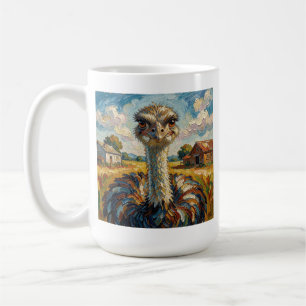 Taza De Café Avestruz divertida con impasto personalizada en un