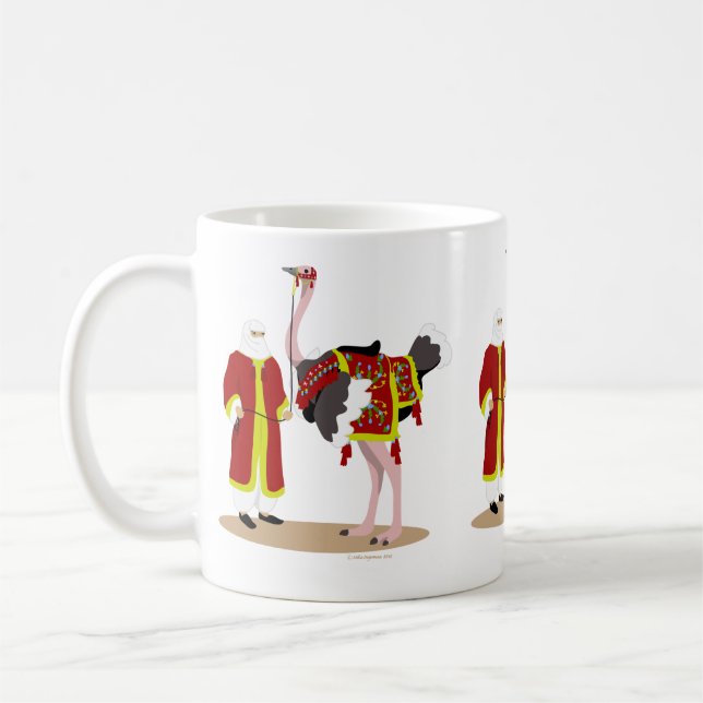 Taza De Café Avestruz nativa árabe del traje (Izquierda)