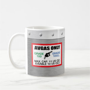 Taza De Café AVGAS / 100LL sólo combustible 11 oz