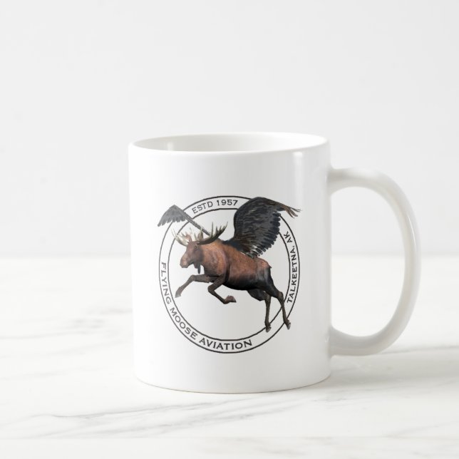 Taza De Café Aviación de Moose Volador (Derecha)