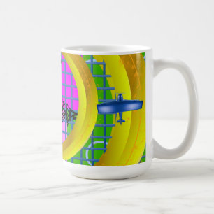 Taza De Café Aviación Flying Blue Red Planes