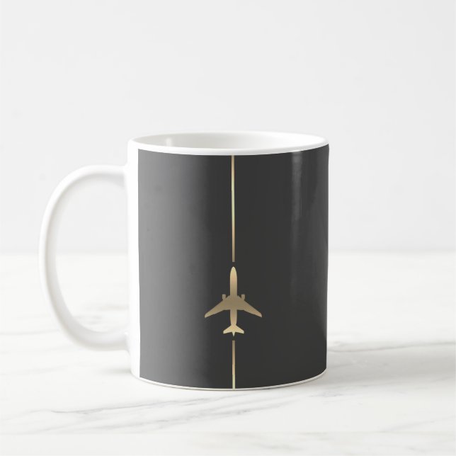 Taza De Café Aviación Minimalista (Izquierda)