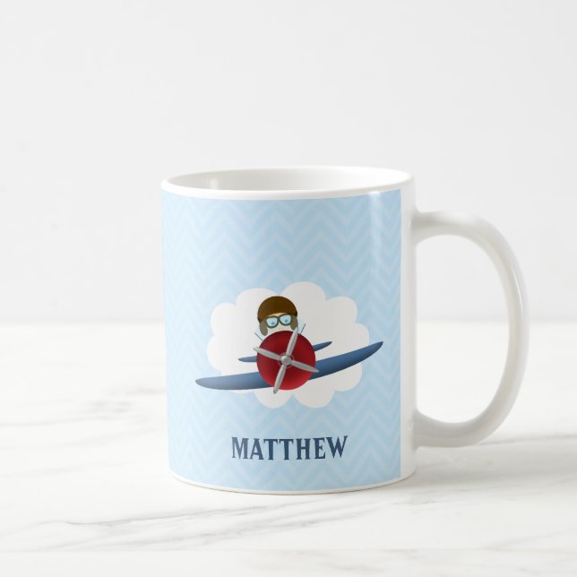 Taza De Café Aviador y su avión (Derecha)