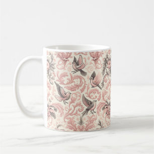 Taza De Café Aviario victoriano: Un Jardín Pastel Rosa
