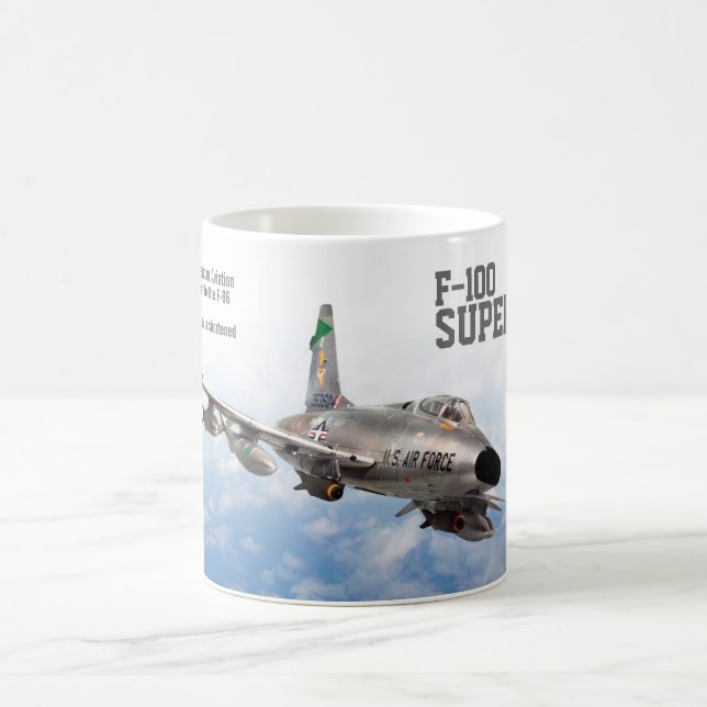 Taza De Café Aviation Art Mug "F-100 Super Sabre" (Centro)