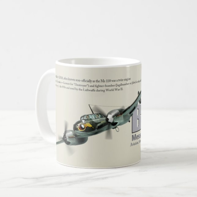 Taza De Café Aviation Art Mug "Messerschmitt Bf 110" (Anverso izquierdo)