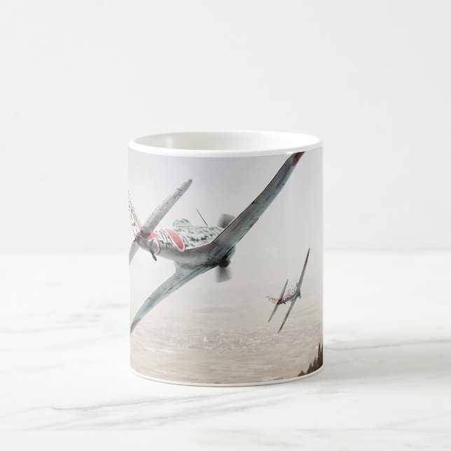 Taza De Café Aviation Art mug "Nakajima Ki-43 Hayabusa Oscar" (Centro)