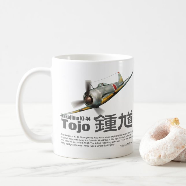 Taza De Café Aviation Art mug "Nakajima Ki-44 Tojo" (Con donut)