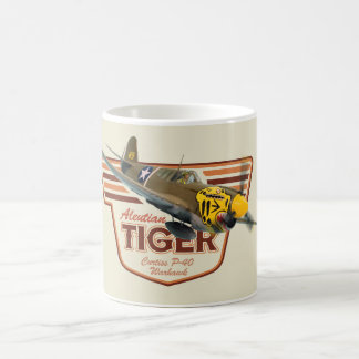 Taza De Café Aviation Art Mug " P-40 Warhawk　Aleutian Tiger"