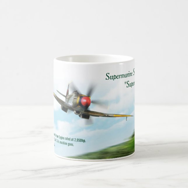 Taza De Café Aviation Art Mug "Supermarine Spitfire Mk. XVIII" (Centro)