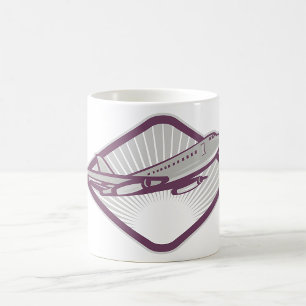 Taza De Café Avión a reacción retro vintage de aviación
