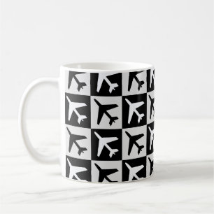 Taza De Café Avión de aviones de aviación geométrica de color b