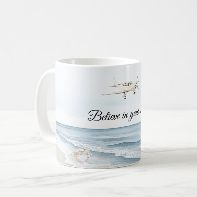 Taza De Café Avión de cangrejo de los océanos playa (Anverso izquierdo)