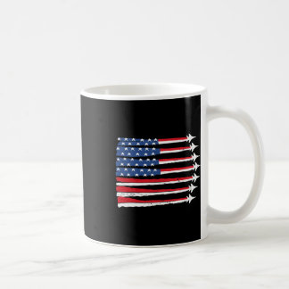 Taza De Café Avión de combate con bandera de EE. UU. Patriótica