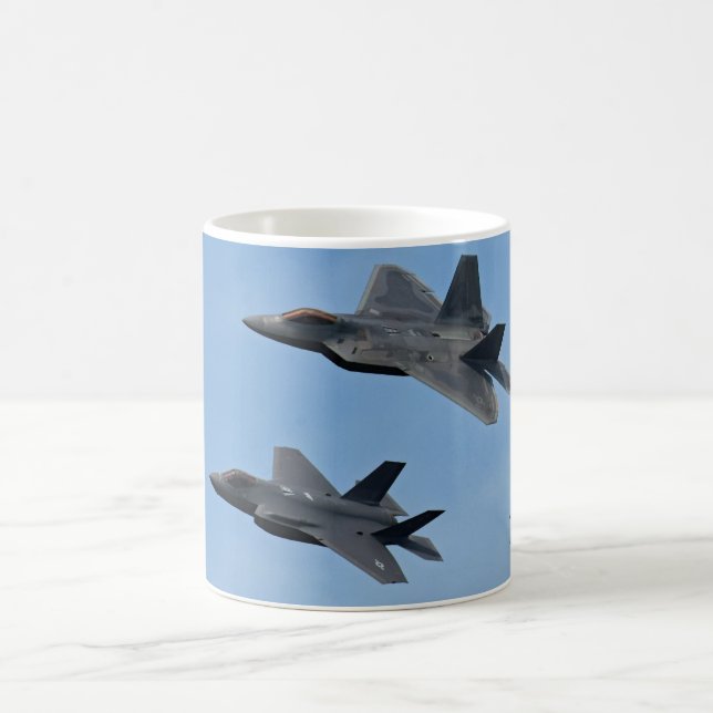 Taza De Café Avión de combate F-35 y F-22 (Centro)