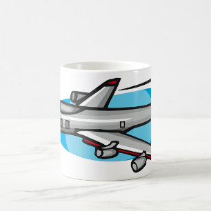 Taza De Café Avión de Reacción Para Fanáticos de la Aviación