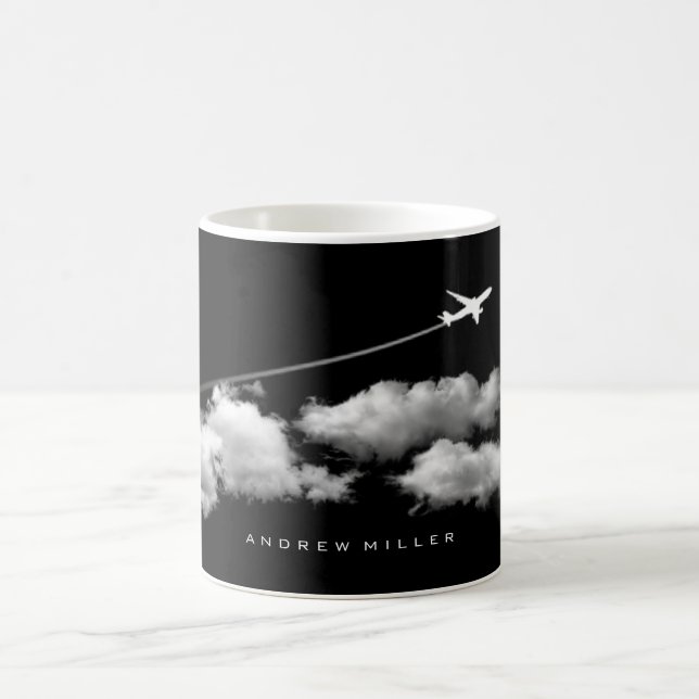 Taza De Café Avión de vuelo/Jet/Piloto personalizado (Centro)