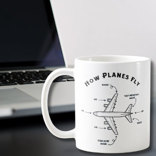 Taza De Café Avión Divertido Cómo Vuelan los Aviones, Tripulaci