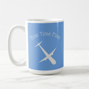 Taza De Café Avión en azul personalizado