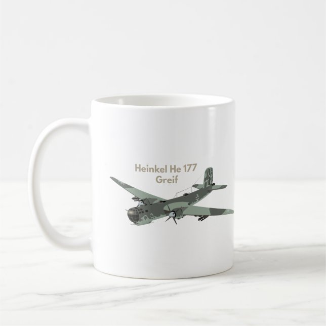 Taza De Café Avión Heinkel He 177 alemán bombardero WW2 (Izquierda)