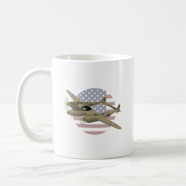 Taza De Café Avión Lightning P-38 WW2 (Izquierda)