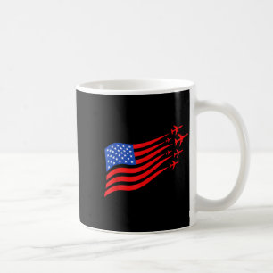 Taza De Café Avión Patriótico Mínimo Bandera Americana De EE. U