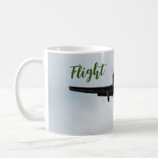 Taza De Café Avión pequeño con tiempo de vuelo en verde