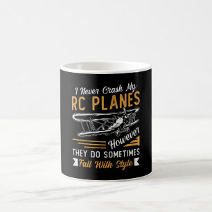 Taza De Café Avión piloto de aviones RC Nunca me estrellé contr