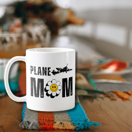 Taza De Café Avión PLANE Mom, Flower & Vintage, Funny Aviation