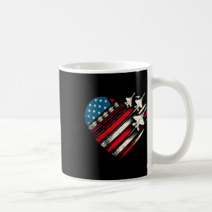 Taza De Café Avión Retro Fighter Jet Avión Bandera Americana Co