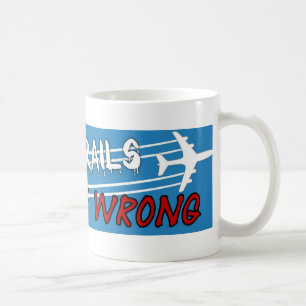 Taza De Café Avión rociando estelas químicas tachado