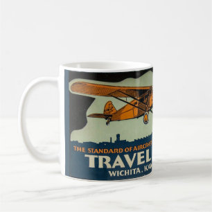 Taza De Café Avión Vintage Travel Air, Wichita la Capital Aérea