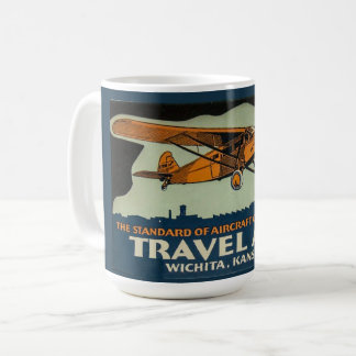 Taza De Café Avión Vintage Travel Air, Wichita la Capital Aérea