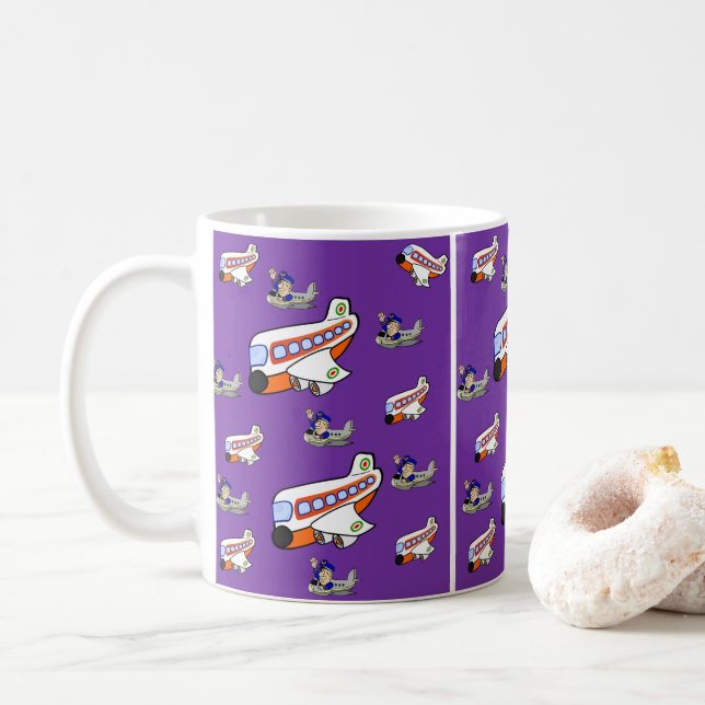 Taza De Café aviones de mugs (Con donut)