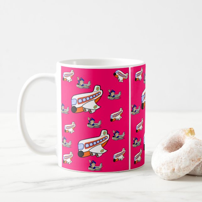 Taza De Café aviones de mugs (Con donut)