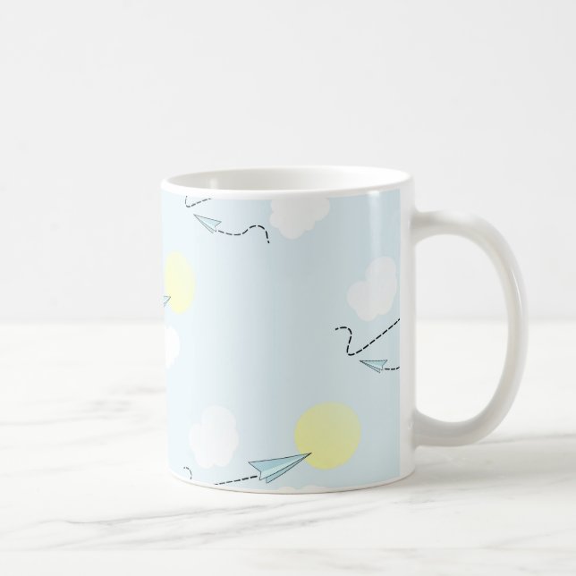 Taza De Café aviones de papel (Derecha)