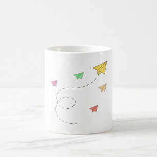 Taza De Café Aviones de papel voladores