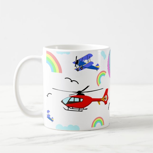 Taza De Café Aviones, helicópteros y globos (Izquierda)