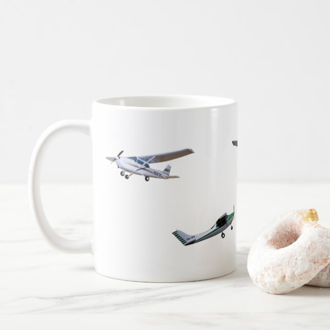 Taza De Café Aviones modelo de Cessna en vuelo (Con donut)
